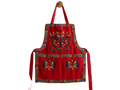 Monarch Butterfly Embroidered Apron - Handmade Mexican Mandil with Crochet Border